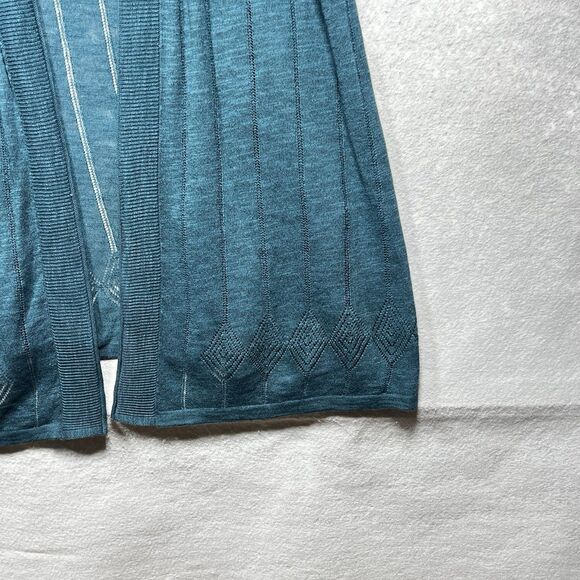 Catherines Cardigan Sweater Womens Size 1X Teal Knit Long Sleeve Open Front - Picture 5 of 10